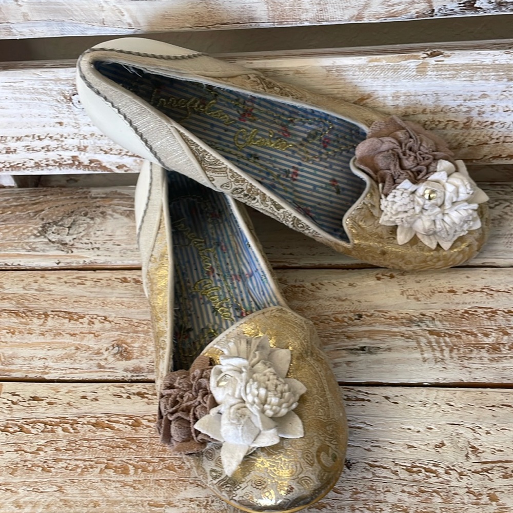 Irregular Choice Lower Lower Floral Wedding Flats Size 40 Europe aka 8.5 USA